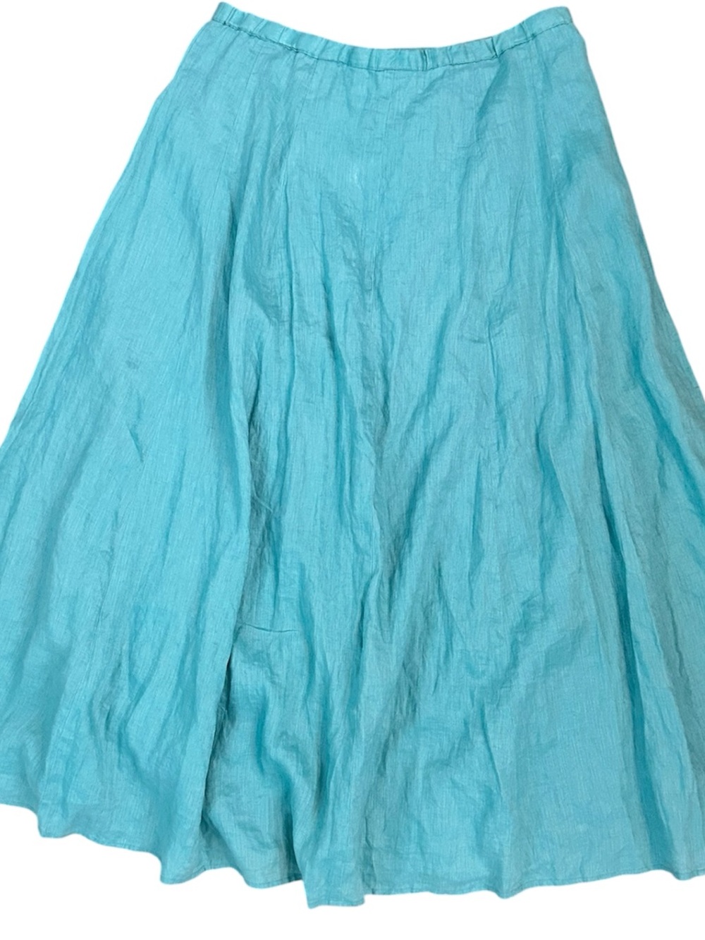 J Jill Linen Turquoise Button-Front A-Line Maxi Skirt Lined Medium - Picture 3 of 8